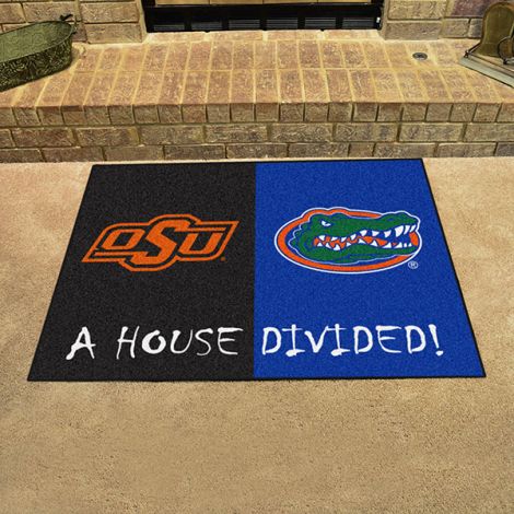 House Divided - Oklahoma State - Florida Collegiate House Divided Mat
