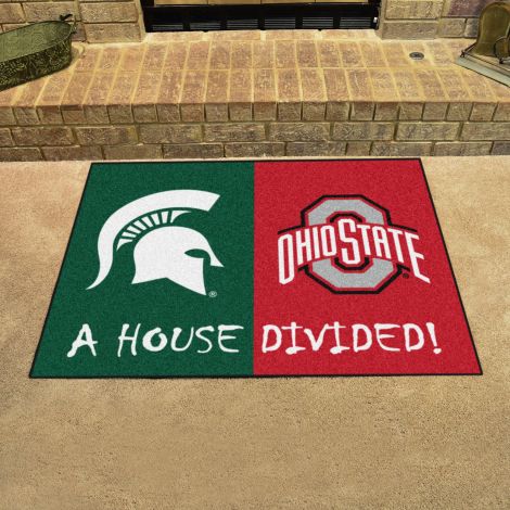 House Divided - Michigan State - Ohio State Collegiate House Divided Mat