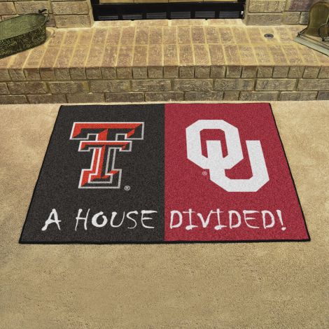 House Divided - Texas Tech - Oklahoma Collegiate House Divided Mat