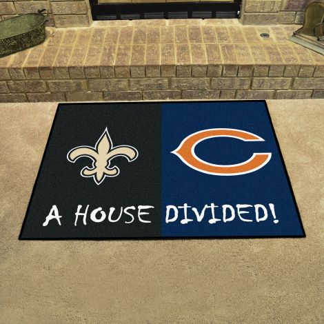 New Orleans Saints/Chicago Bears MLB House Divided Mats
