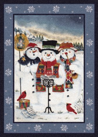 Merry Minstrels Carols Holiday Collection Area Rug