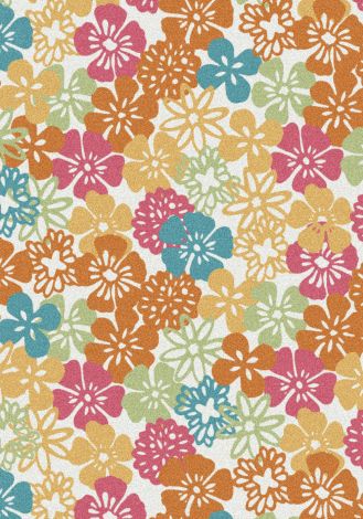 Paper Flowers Ivory Modern Times Collection Area Rug