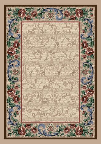 Rose Damask Pearl Mist Innovations Collection Area Rug