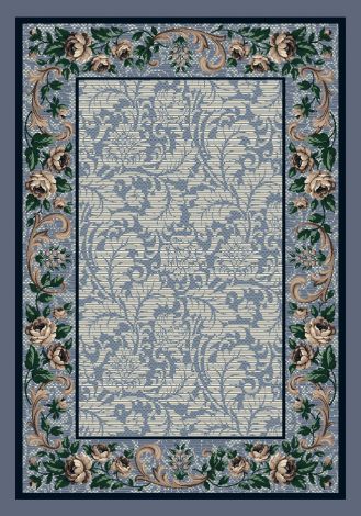 Rose Damask Lapis Innovations Collection Area Rug