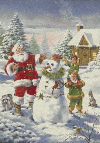 Santa'S Friends Blue Sky Holiday Collection Area Rug