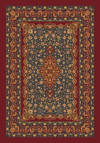 Tiraz Tapestry Red Kashmiran Pastiche Collection Area Rug